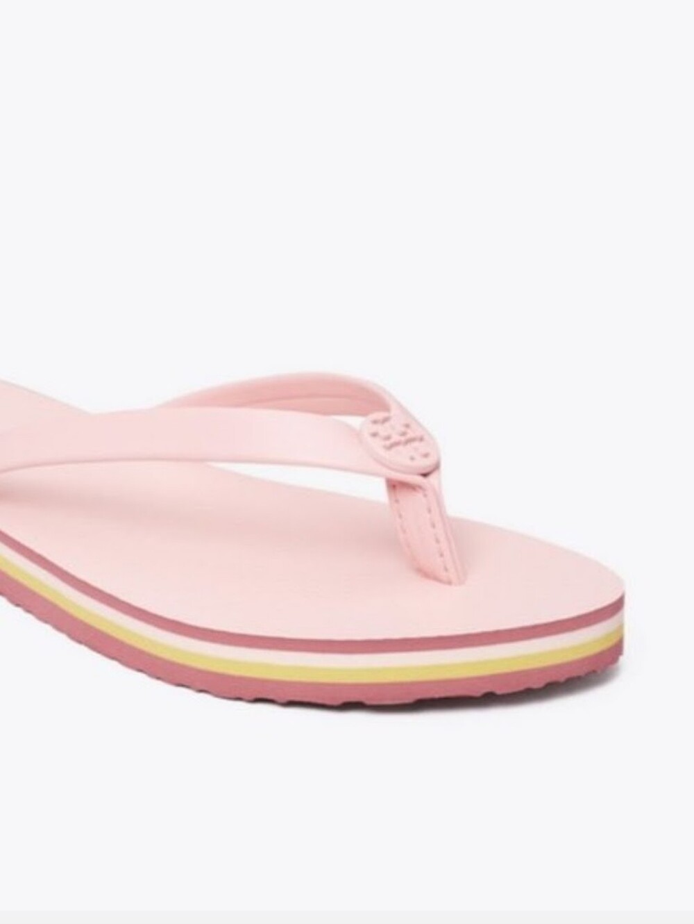 Tory Burch Mini Minnie Leather Flip Flops in Porcelain Pink Size 6